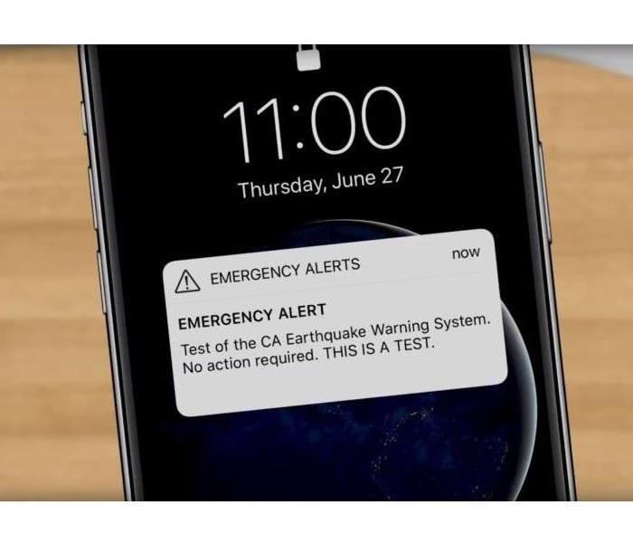 cell phone screen showing a wireless emergency alert message